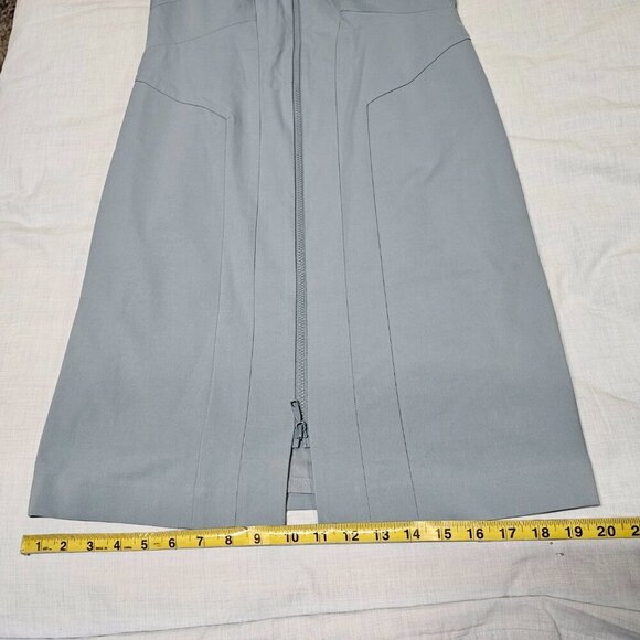 Lafayette 148 New York Sleeveless Full Zip Women Sheath Dress Size 8 Blue Cotton - Picture 7 of 14